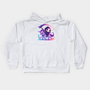 unicorn and reaper rider Kids Hoodie